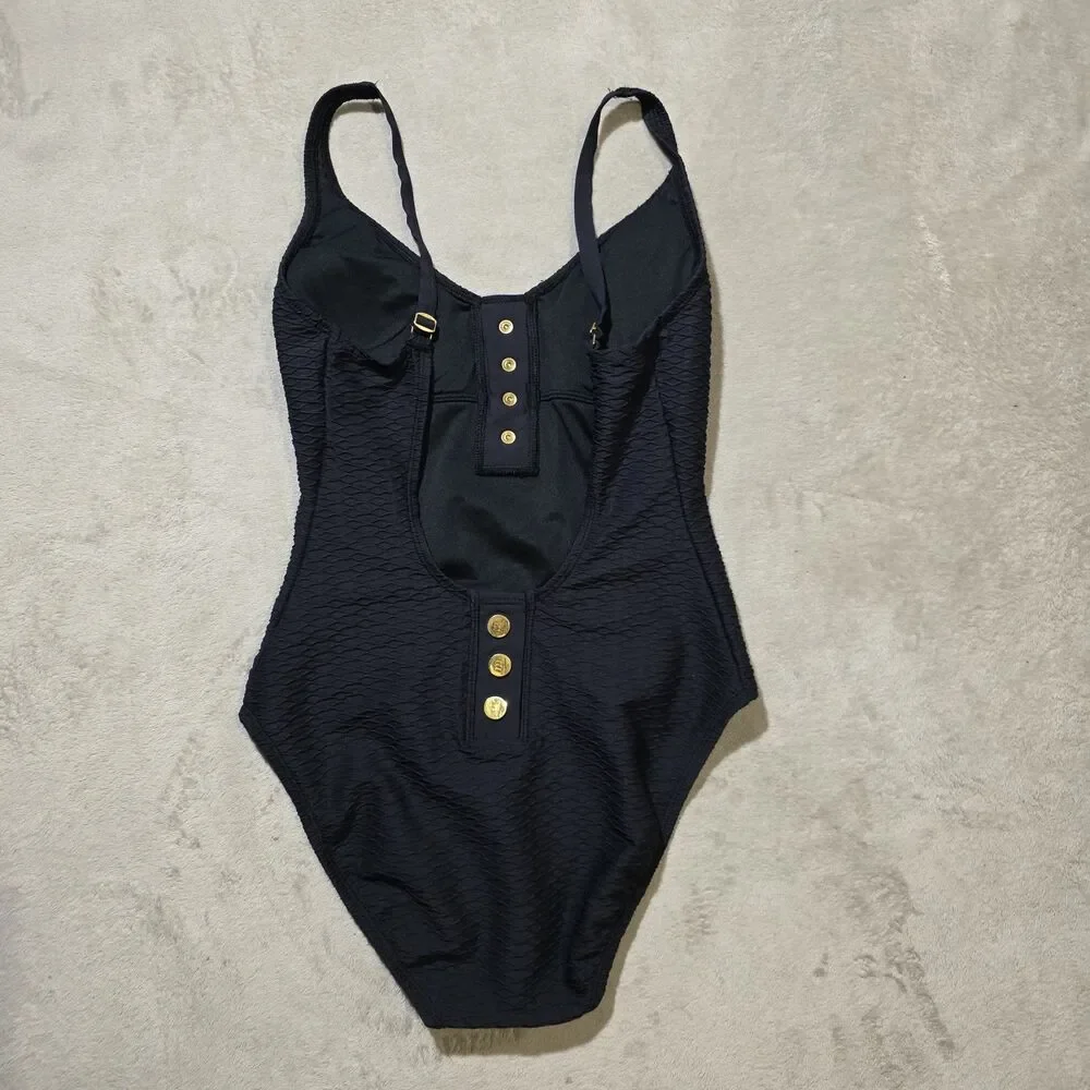 Bleu Rod  Beattle  One Piece  Bathing Suit Black Sz 4